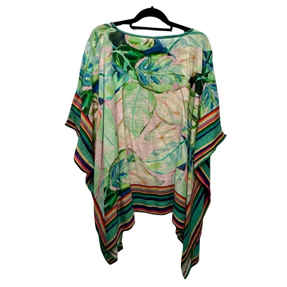 Bl-nk Tropical Watercolor Poncho Top – One Size - Picture 3 of 3